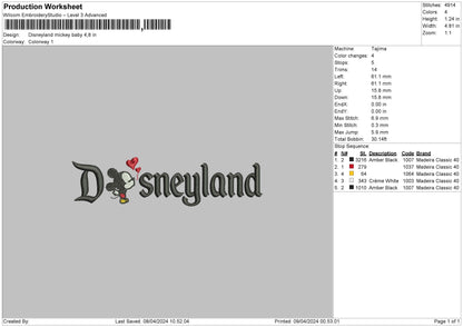 Mickeybabyland Embroidery File 6 sizes