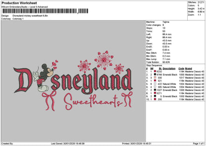 Dland Mickey Heart 01 Embroidery File 6 sizes