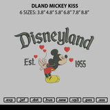 Dland Mickey Kiss Embroidery File 6 sizes