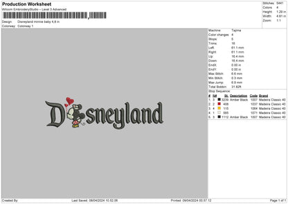 Minniebabyland Embroidery File 6 sizes
