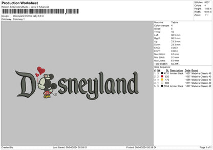 Minniebabyland Embroidery File 6 sizes