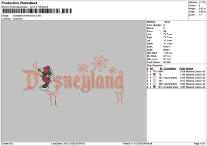 Dland Minnie1101 Embroidery File 6 sizes