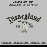 Minnie Ghost Land Embroidery File 6 sizes