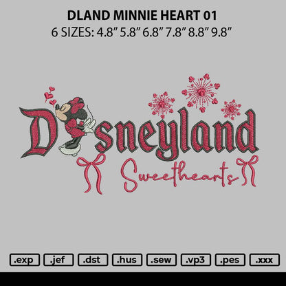 Dland Minnie Heart 01 Embroidery File 6 sizes
