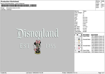 Dland Minnie V4 Embroidery File 6 sizes