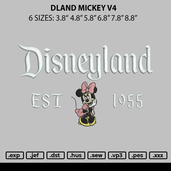 Dland Minnie V4 Embroidery File 6 sizes