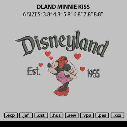 Dland Minnie Kiss Embroidery File 6 sizes
