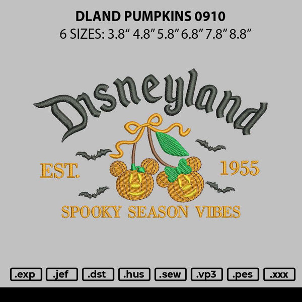 Dland Pumpkins 0910 Embroidery File 6 sizes