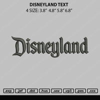 Disneyland Text Embroidery File 4 size