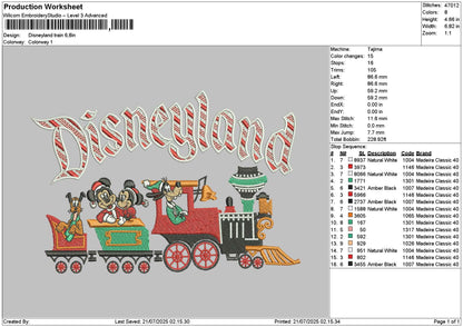 Dland Train V2 Embroidery File 6 sizes