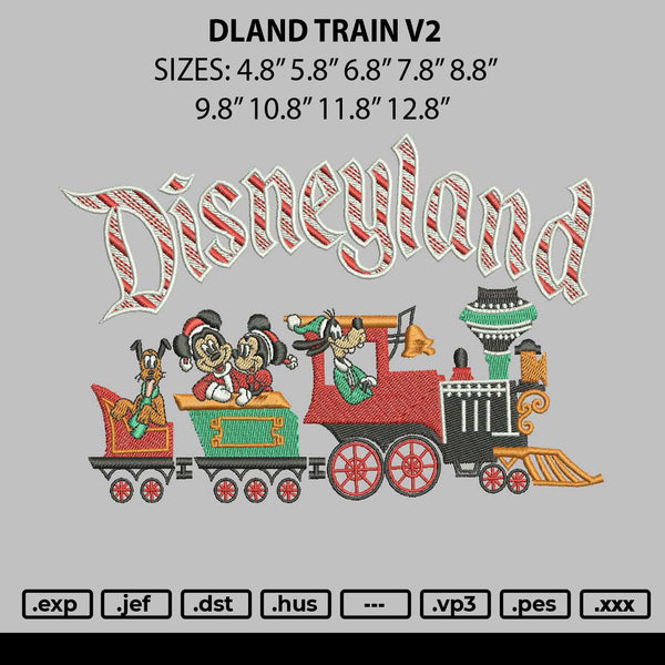 Dland Train V2 Embroidery File 6 sizes