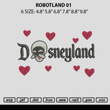 Robotland 01 Embroidery File 6 sizes