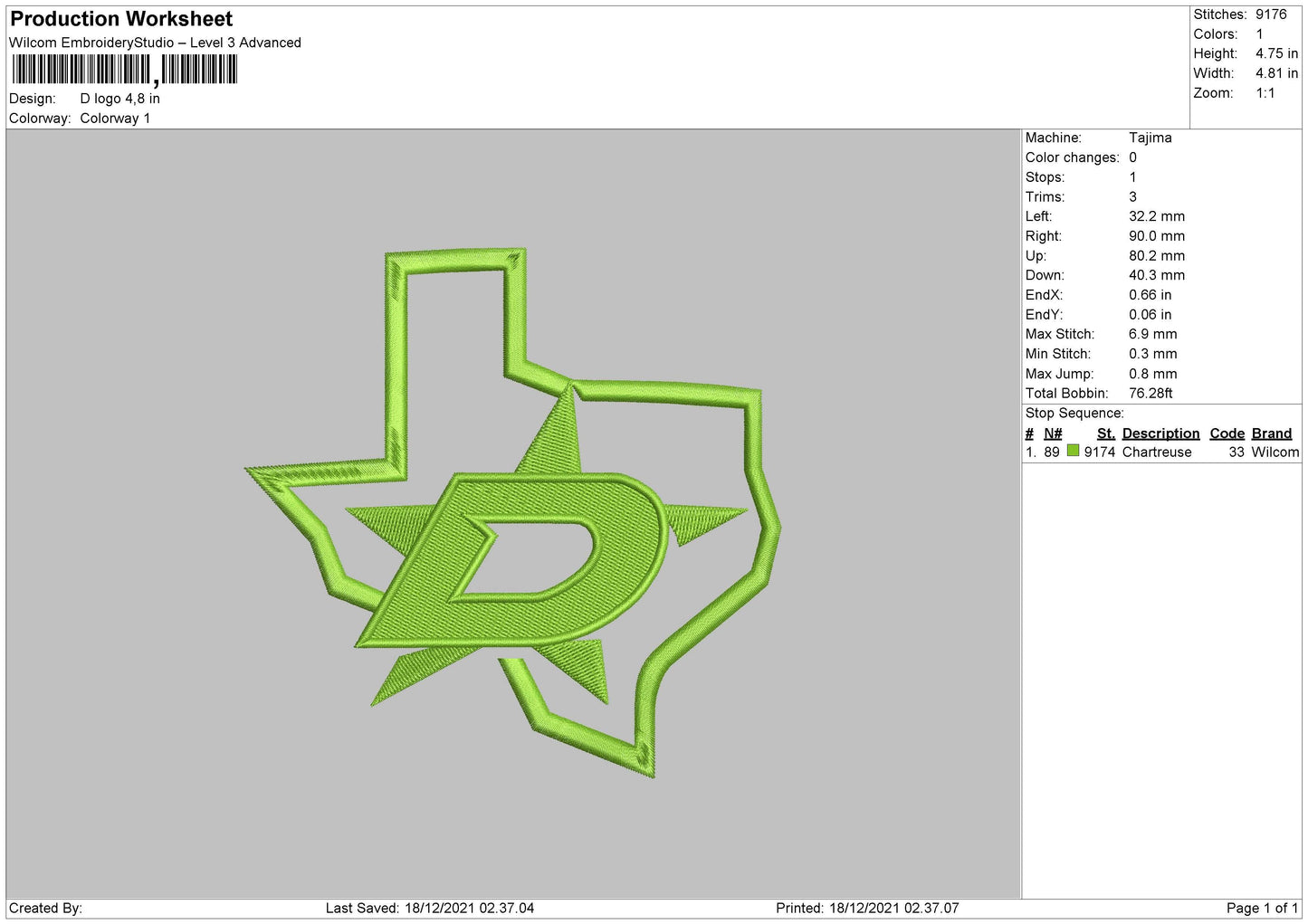 DLogo Embroidery File 4 size