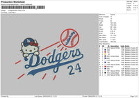 Dodgers Hk 2802 Embroidery File 6 sizes