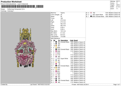 Doflamingo Embroidery File 4 sizes