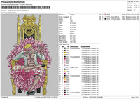 Doflamingo Embroidery File 4 sizes