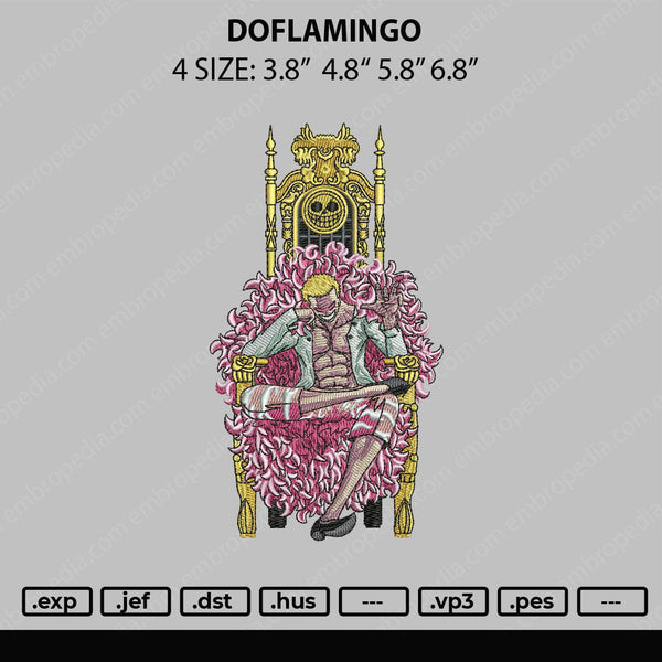 Doflamingo Embroidery File 4 sizes