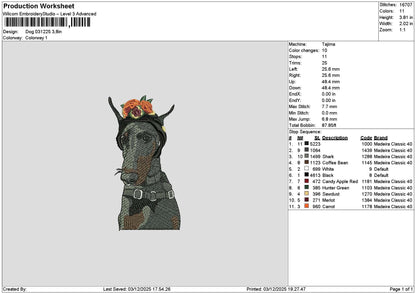 Dog 0312 Embroidery File 6 sizes