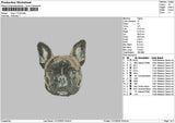 Dog Head 1112 Embroidery File 6 sizes