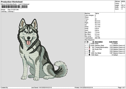 Dog 1212 Embroidery File 6 sizes