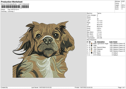 Dog 1307 Embroidery File 6 sizes