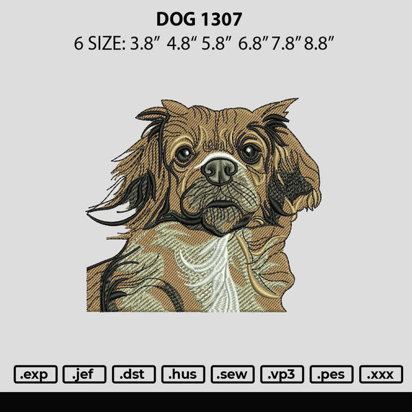 Dog 1307 Embroidery File 6 sizes