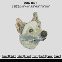 Dog 1801 Embroidery File 6 sizes