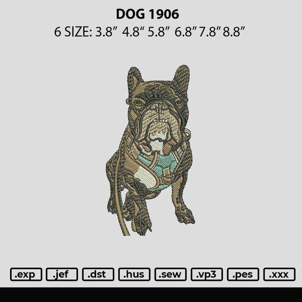 Dog 1906 Embroidery File 6 sizes