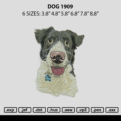 Dog 1909 Embroidery File 6 sizes