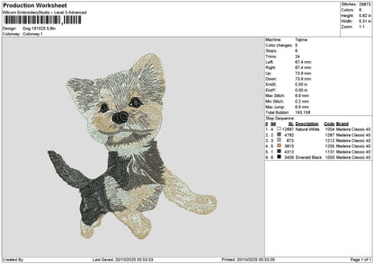 Dog 1910 Embroidery File 6 sizes