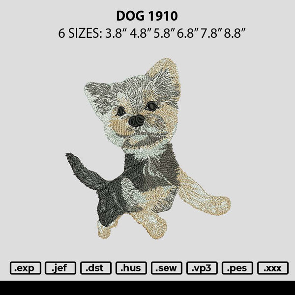 Dog 1910 Embroidery File 6 sizes