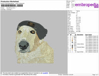 Dog Benny Embroidery File 4 Size