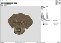 Dog Head 0105 Embroidery File 6 sizes