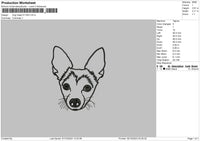 Dog head Embroidery File 6 sizes