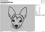 Dog head Embroidery File 6 sizes