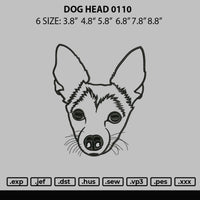 Dog head Embroidery File 6 sizes