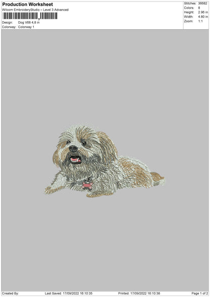 Dog V68 Embroidery File 5 sizes