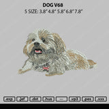 Dog V68 Embroidery File 5 sizes