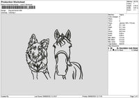 Dog Horse Outline Embroidery File 6 sizes