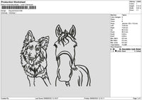 Dog Horse Outline Embroidery File 6 sizes