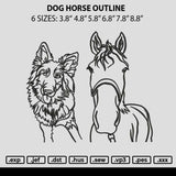 Dog Horse Outline Embroidery File 6 sizes