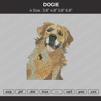 Dogie Embroidery File 4 size