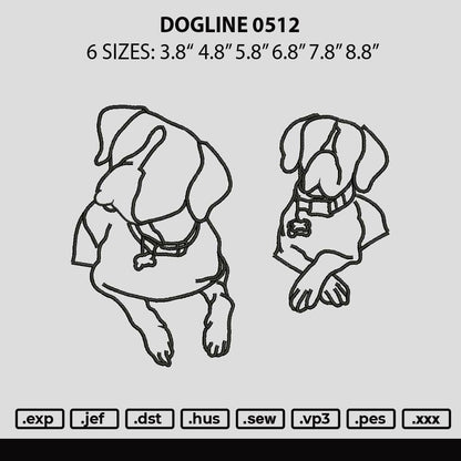 Dogline 0512 Embroidery File 6 sizes