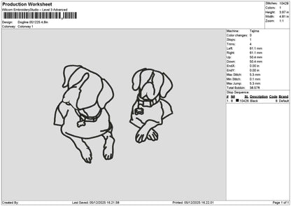 Dogline 0512 Embroidery File 6 sizes
