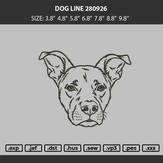 Dog Line 280926 Embroidery Machine Design File 6 sizes