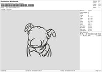 Dog Outline 1312 Embroidery File 6 sizes