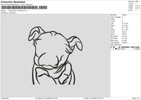 Dog Outline 1312 Embroidery File 6 sizes