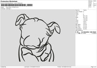 Dog Outline 1312 Embroidery File 6 sizes