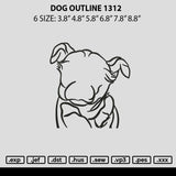 Dog Outline 1312 Embroidery File 6 sizes