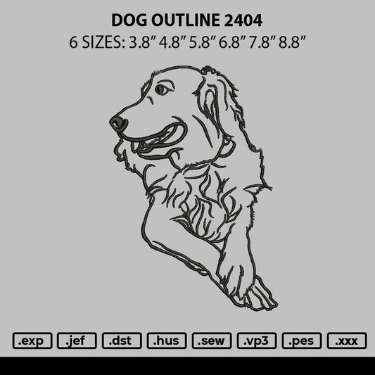 Dog Outline 2404 Embroidery File 6 sizes